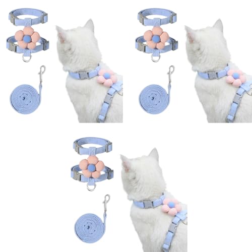 Qpets® Cat Harness with Leash Set for Small Cats Quick Release Buckle Escape Proof Cute Flower Pet Belt Outdoor Walking Travel M Chest 27-43cm Neck 23-33cm 3PCS Qpets® Cat Harness with Leash Set for Small Cats Quick Release Buckle Escape Proof Cute Flower Pet Belt Outdoor Walking Travel M Chest 27-43cm Neck 23-33cm 3PCS